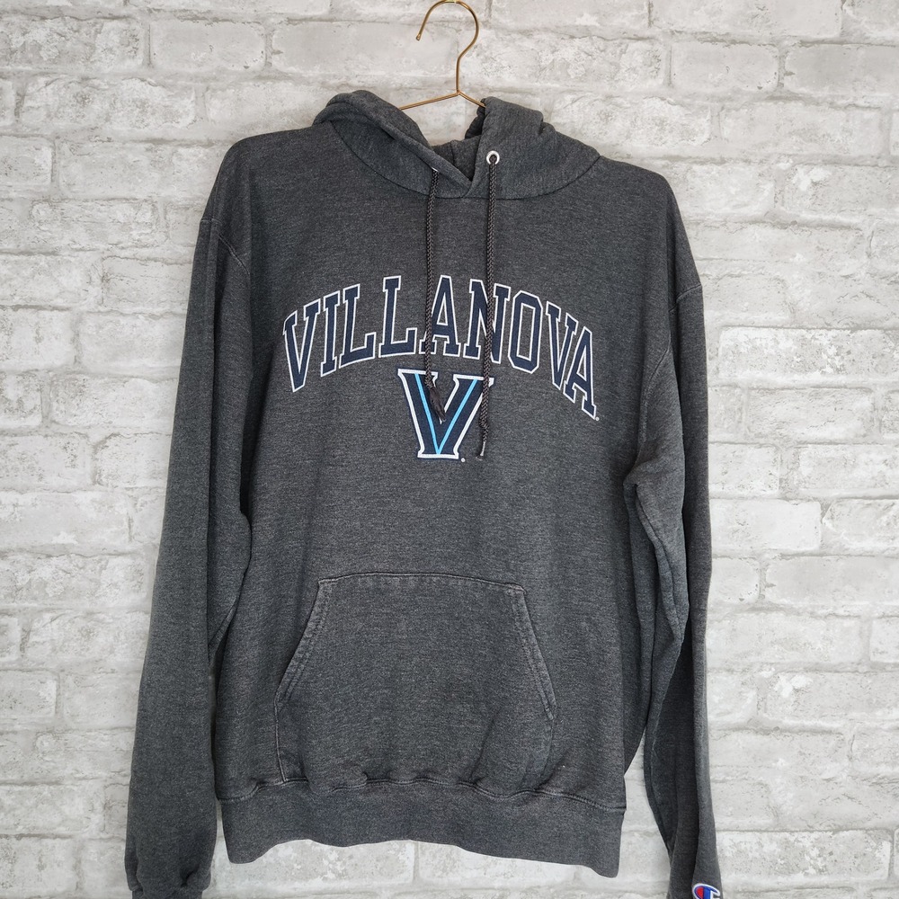 Villanova University Hoodie Swesteshirt Grey Collegiate Sporty Casual Large